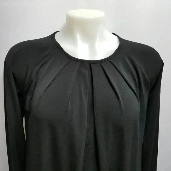 Context NWT Pleated Black Trapeze Shift Dress Oversized Petite Small - Picture 3 of 10